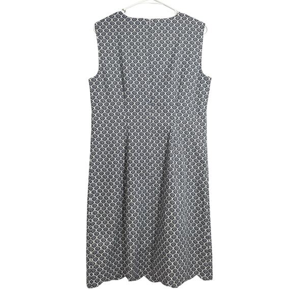 Appleseed’s Scallop Trim Sleeveless Dress White Navy Blue Floral size 10 - Picture 2 of 8